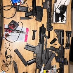 VENTE LOT AIRSOFT - R&Eacute;PLIQUES + &Eacute;QUIPEMENT COMPLET