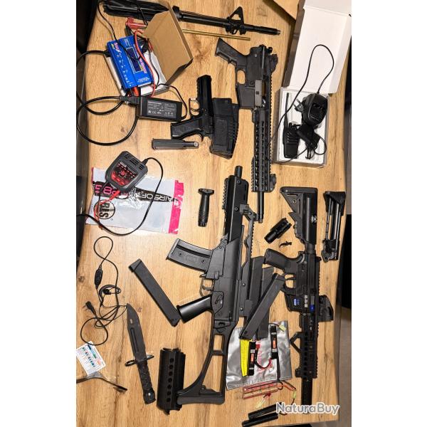 VENTE LOT AIRSOFT - R�PLIQUES + �QUIPEMENT COMPLET