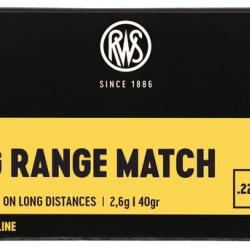 Cartouches RWS Long Range Match calibre 22lr 40grs 2,6g