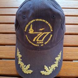 D&Eacute;BARQUEMENT PROVENCE 70e ANNIVERSAIRE CASQUETTE PORTE AVIONS CHARLES DE GAULLE 2014 ORIGINALE