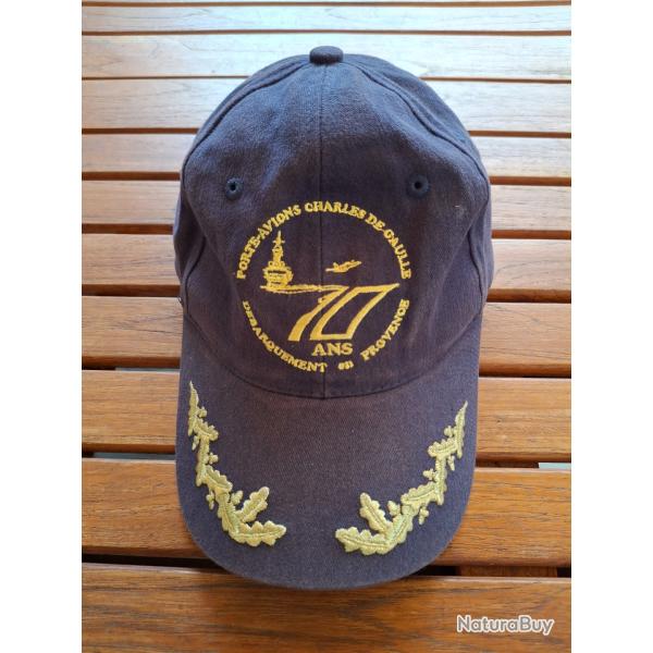 D�BARQUEMENT PROVENCE 70e ANNIVERSAIRE CASQUETTE PORTE AVIONS CHARLES DE GAULLE 2014 ORIGINALE