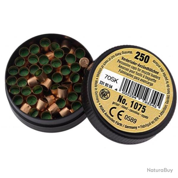 Amorces � poudre noire RWS 1075 - 4.47 mm - Par 250 - Pour revolver