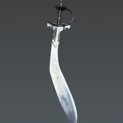 Khanda (ou Tegha) rajput sabre Inde du Nord XVIIe si&egrave;cle