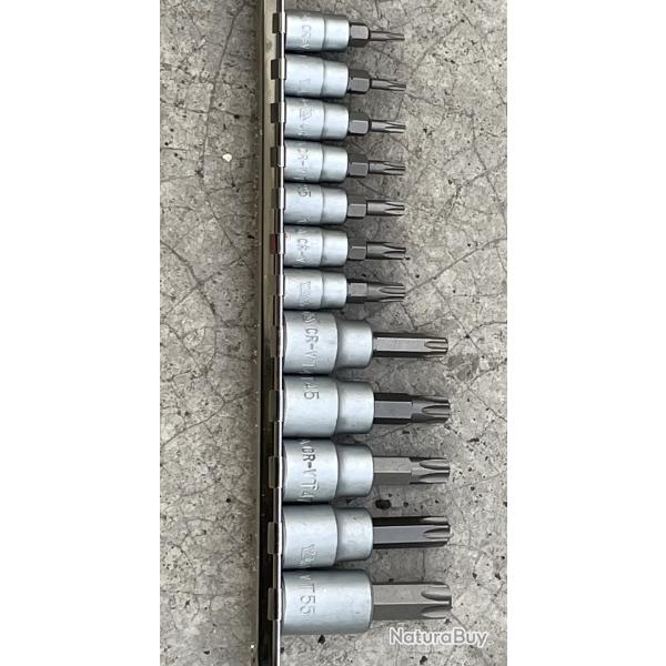 12 EMBOUTS TORX SUR DOUILLES