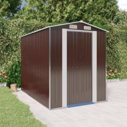 Abri de Marron fonc&eacute; 192x274x223 cm Acier galvanis&eacute;