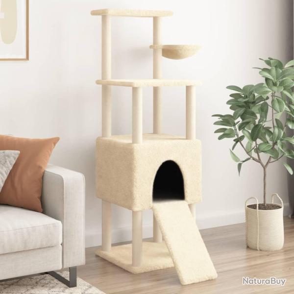 Arbre � chat avec griffoirs en sisal Cr�me 153 cm