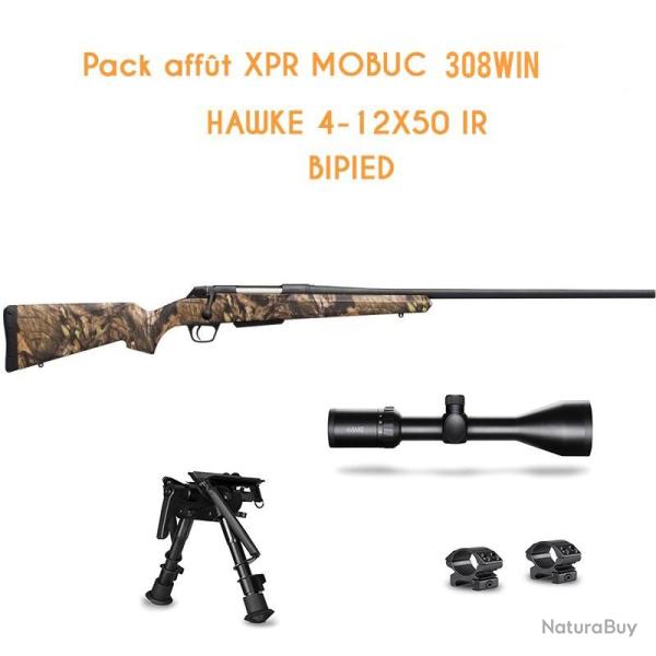Pack Winchester XPR MOBUC 308 win+ hawke vantage 4-12x50 Montage haut
