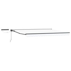 Auvent r&eacute;tractable &eacute;lectrique Blanc et anthracite 4,5 &times; 3 m