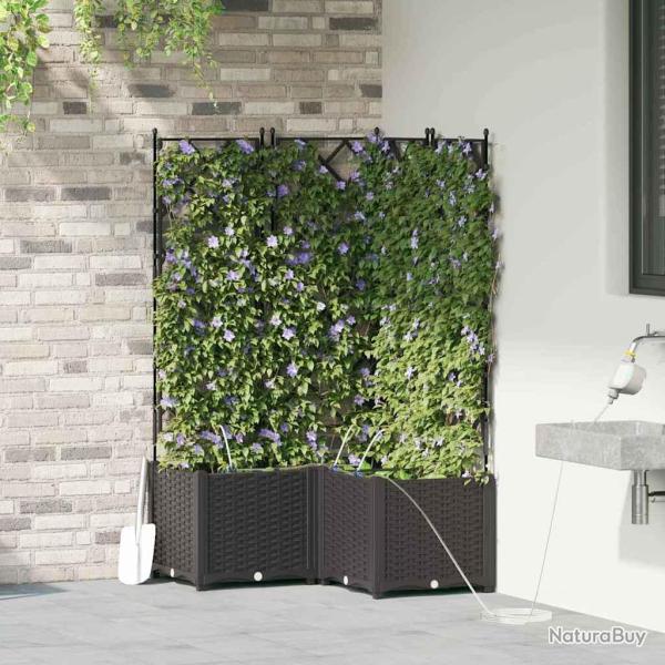 Cache-pot de 3 pc Noir 80 x 80 x 142 cm PP