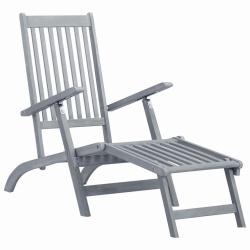 Chaise longue d'ext&eacute;rieur avec repose-pied D&eacute;lavage gris Acacia