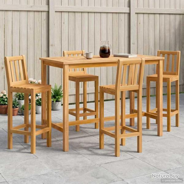 Ensemble de bar ext�rieur 5 pcs Naturel Bois de teck massif