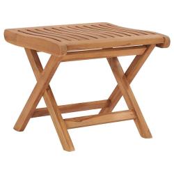 Repose-pied pliable en bois de teck solide, 46,5 &times; 49 &times; 41,5 cm, pour le salon