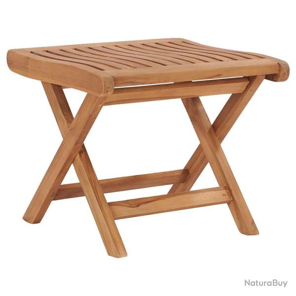 Repose-pied pliable en bois de teck solide, 46,5 � 49 � 41,5 cm, pour le salon
