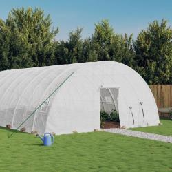 Serre avec cadre en acier blanc 144 m&sup2; 24x6x2,85 m