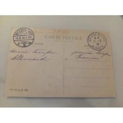 Rare Cpa Alsace Wesserling Double Cachet Historique Dernier/Premier Tampon 1915 Guerre Militaire