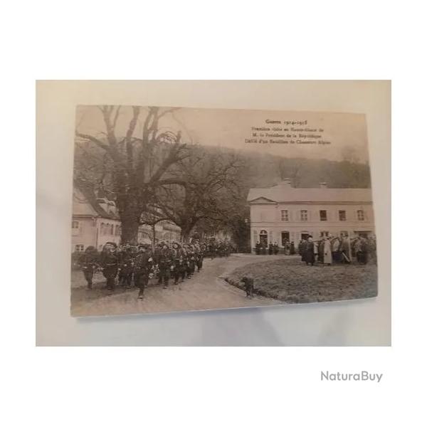 Rare Cpa Alsace Wesserling Double Cachet Historique Dernier/Premier Tampon 1915 Guerre Militaire