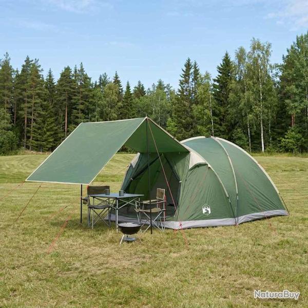 Tente Cabane avec toit Vert 4 personnes Polyester et Acier