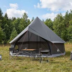 Tente Tipi Marron Gris 300 x 300 x 200 cm Polyester et Acier