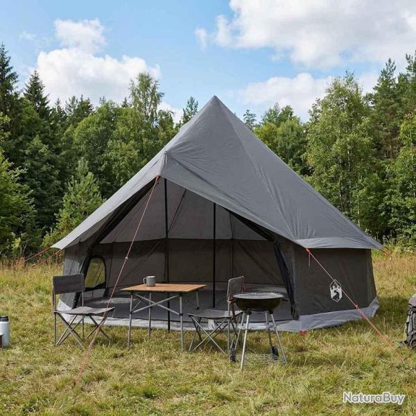 Tente Tipi Marron Gris 300 x 300 x 200 cm Polyester et Acier