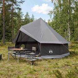 Tente Tipi Marron Gris 400 x 400 x 250 cm Polyester et Acier