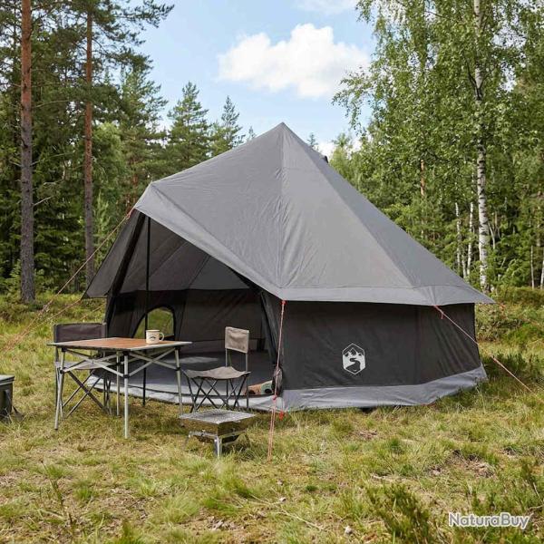 Tente Tipi Marron Gris 400 x 400 x 250 cm Polyester et Acier