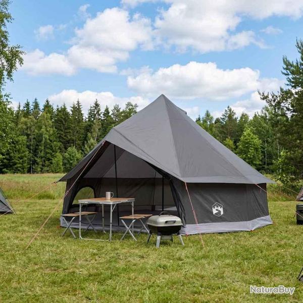 Tente Tipi Marron Gris 600 x 600 x 350 cm Polyester et Acier