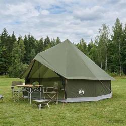Tente Tipi Vert olive 300 x 300 x 200 cm Polyester et Acier
