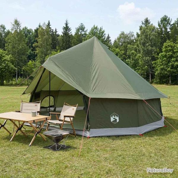 Tente Tipi Vert olive 400 x 400 x 250 cm Polyester et Acier