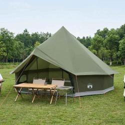 Tente Tipi Vert olive 500 x 500 x 300 cm Polyester et Acier