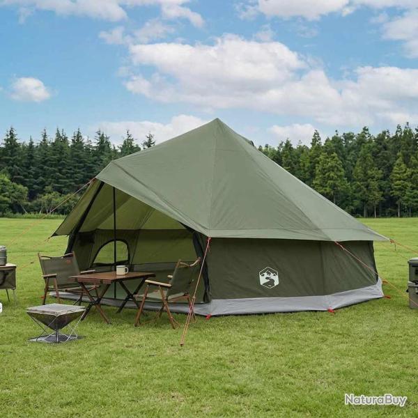 Tente Tipi Vert olive 600 x 600 x 350 cm Polyester et Acier