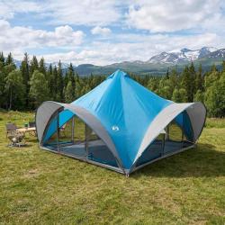 Tente Tipi avec toit Bleu 18-Personnes Polyester et Acier