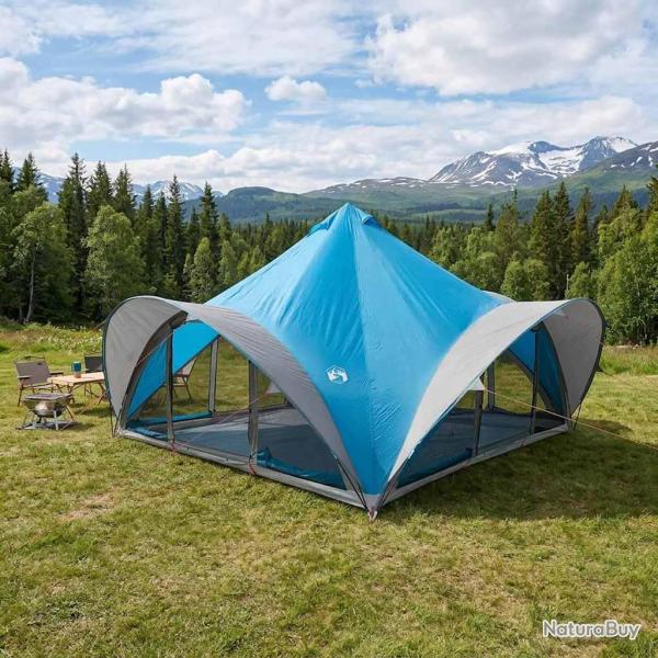 Tente Tipi avec toit Bleu 18-Personnes Polyester et Acier