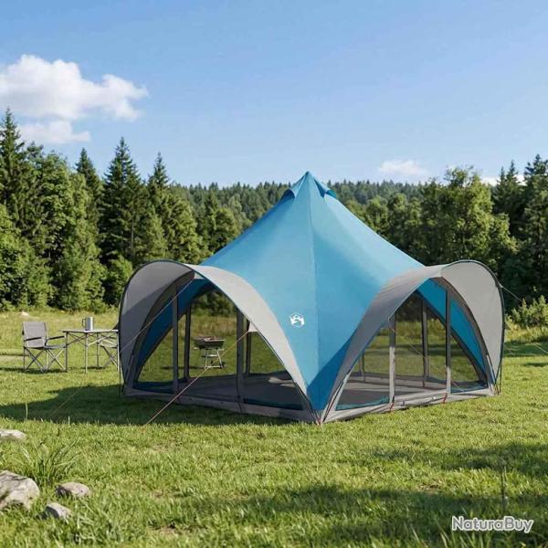 Tente Tipi avec toit Bleu 6 personnes Polyester et Acier