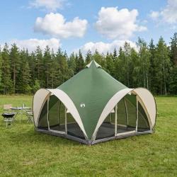 Tente Tipi avec toit Vert 6 personnes Polyester et Acier