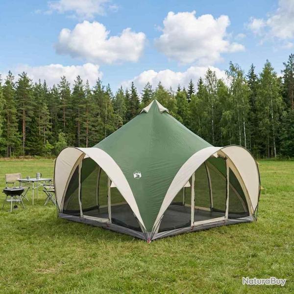 Tente Tipi avec toit Vert 6 personnes Polyester et Acier