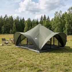 Tente Tipi avec toit Vert arm&eacute;e 18-Personnes Polyester et Acier