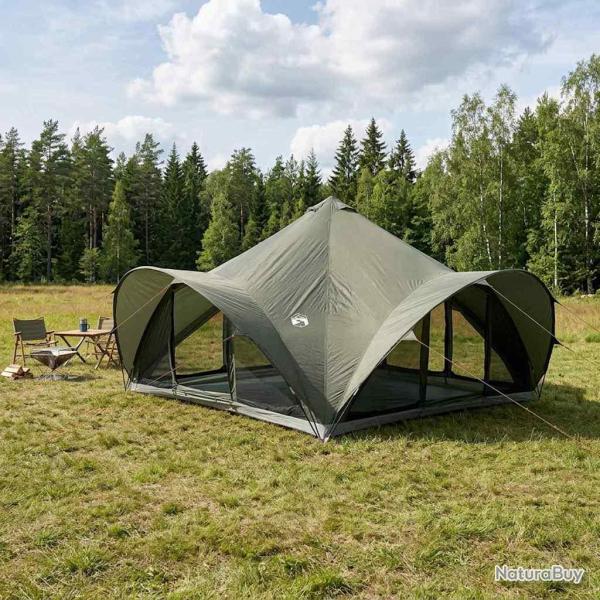 Tente Tipi avec toit Vert arm�e 18-Personnes Polyester et Acier