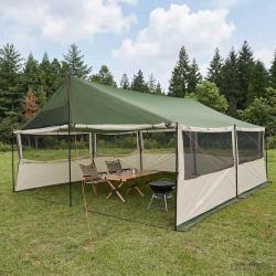Tente familiale Vert 600 x 400 x 268 cm Polyester et Acier
