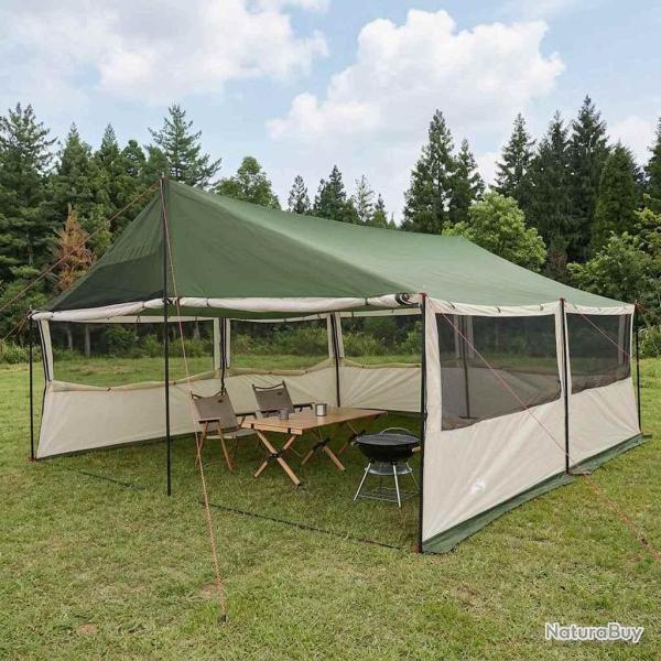 Tente familiale Vert 600 x 400 x 268 cm Polyester et Acier