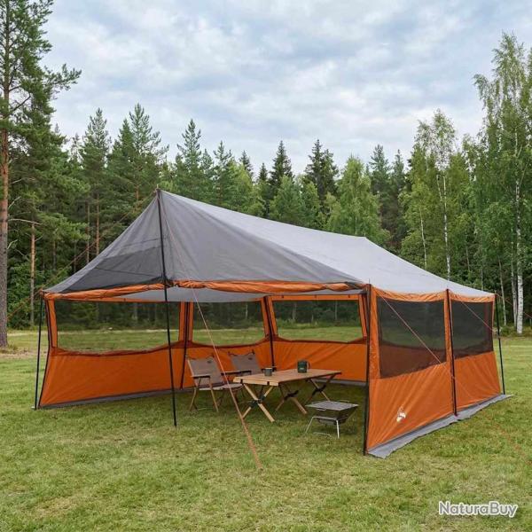 Tente familiale avec toit Gris et orange 600 x 400 x 268 cm