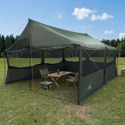 Tente familiale avec toit Vert arm&eacute;e 600 x 400 x 268 cm