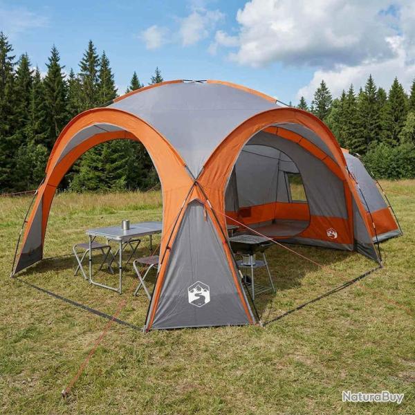 Tente lat�rale avec toit Gris et orange 410 x 410 x 250 cm