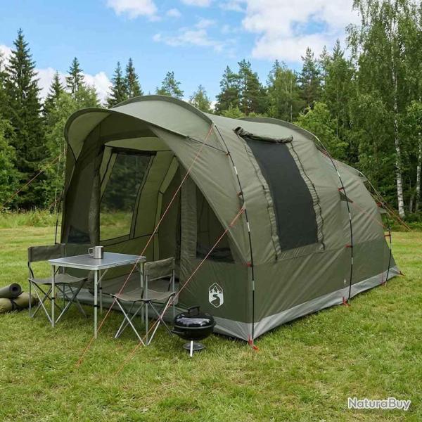 Tente tunnel Vert olive 400 x 260 x 200 cm Polyester et Acier