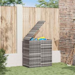Bo&icirc;te &agrave; coussins de jardin R&eacute;sine tress&eacute;e 100x49x103,5 cm Gris