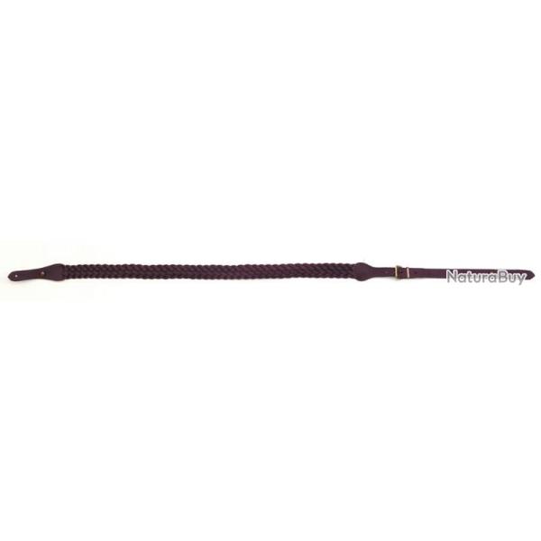 BRETELLE CUIR TRESSE MARRON