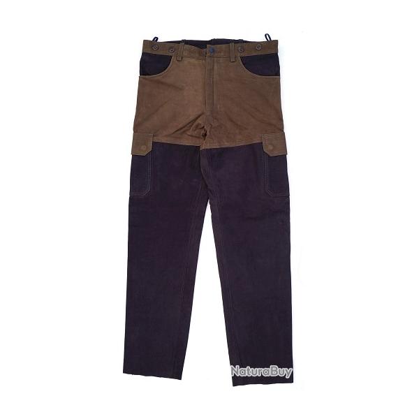 Pantalon cuir LOVERGREEN labrador noir et marron