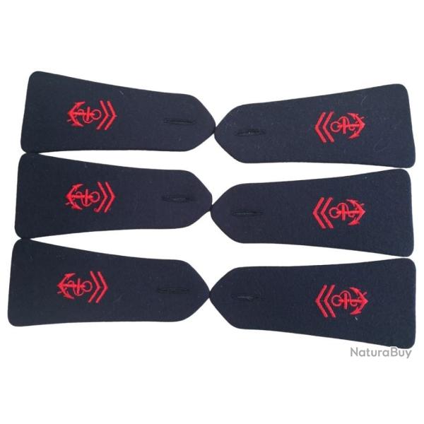Lot de 6 pattes d'�paule Troupes  de Marine
