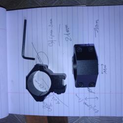 Ench&egrave;re sans prix de r&eacute;serve de 2 colliers de 30 mm pour rail de 11 mm