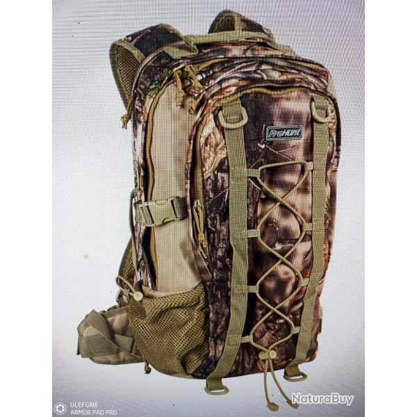 Pro hunt sac a dos 20l avec compartiment arme ghost camo forest evo