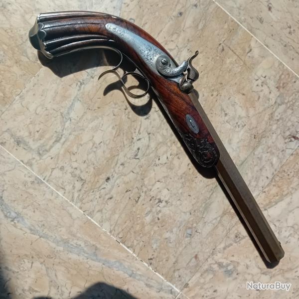 Pistolet de duel sign� Aury � St Etienne